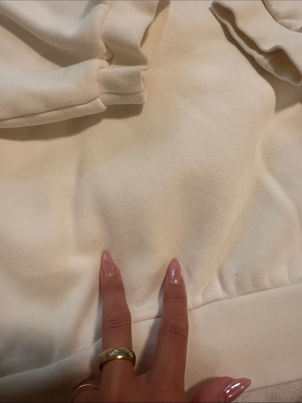 Fear of God Essentials Cream Embossed Crewneck Sweatshirt - Picture 3 of 5